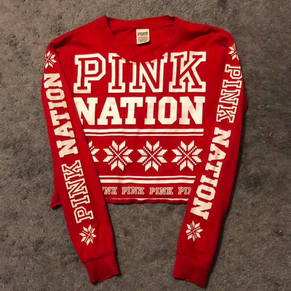 Victorious Secret Pink Nation holiday crop top